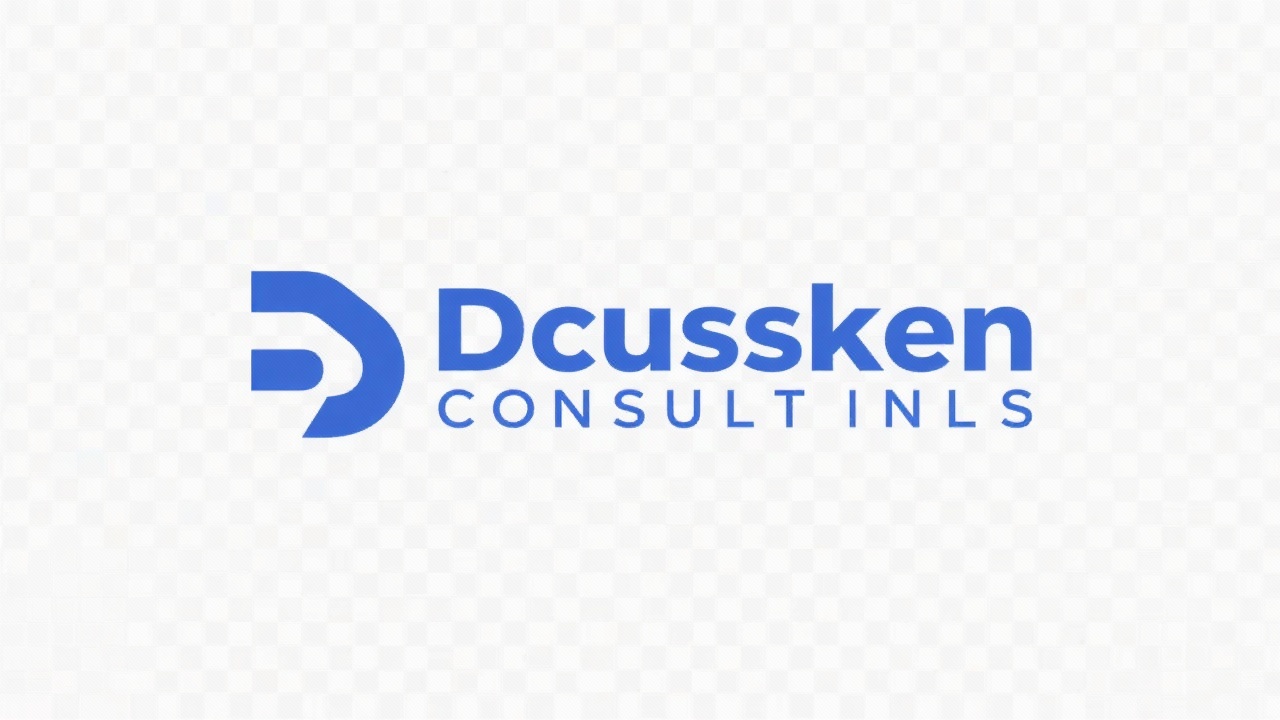Minimalistic wordmark logo of Dresden Consultants in cobalt blue uppercase letters on transparent background
